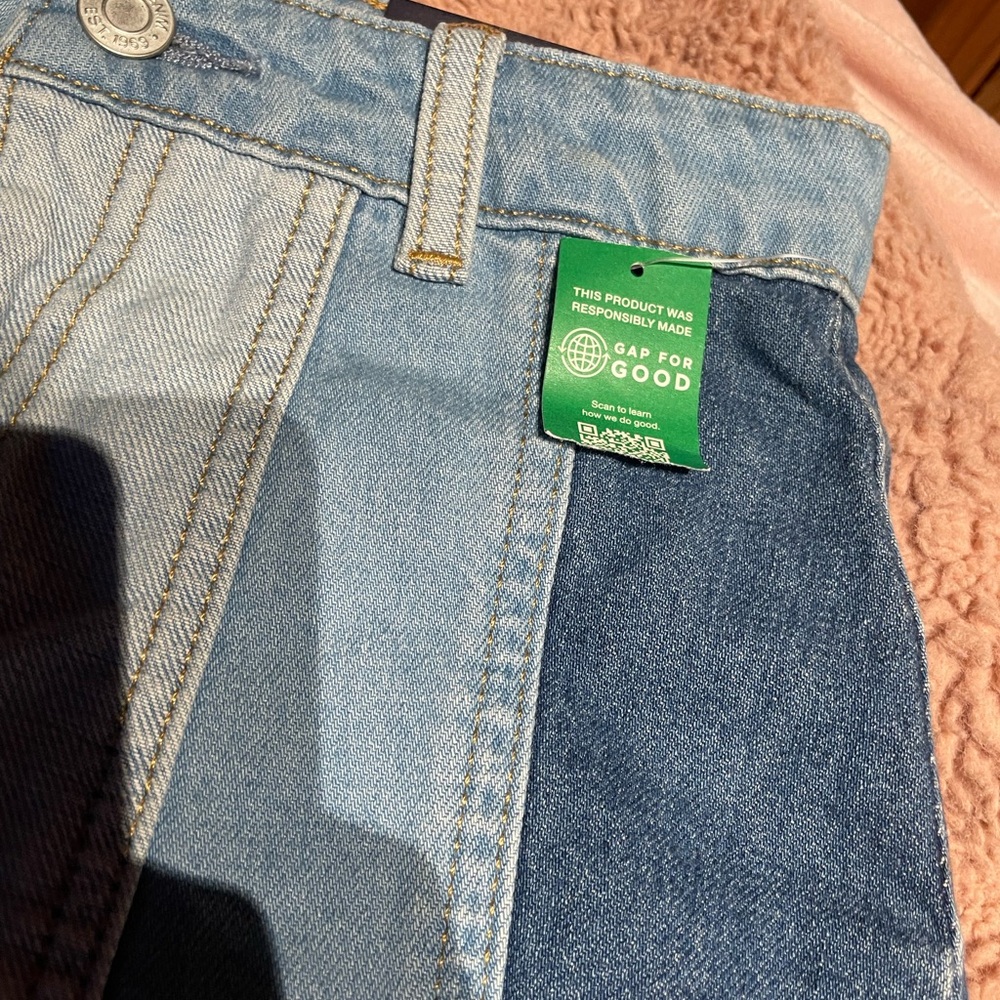 NWT Girl’s Gap Denim Color block Mini Skirt - Picture 6 of 7